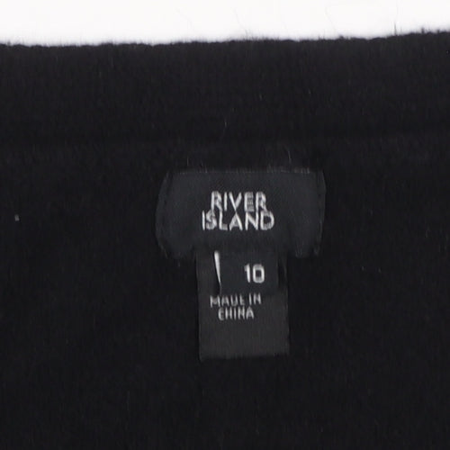 River Island Women's Black V-Neck Sleeveless Knit Vest Jumper Size 10