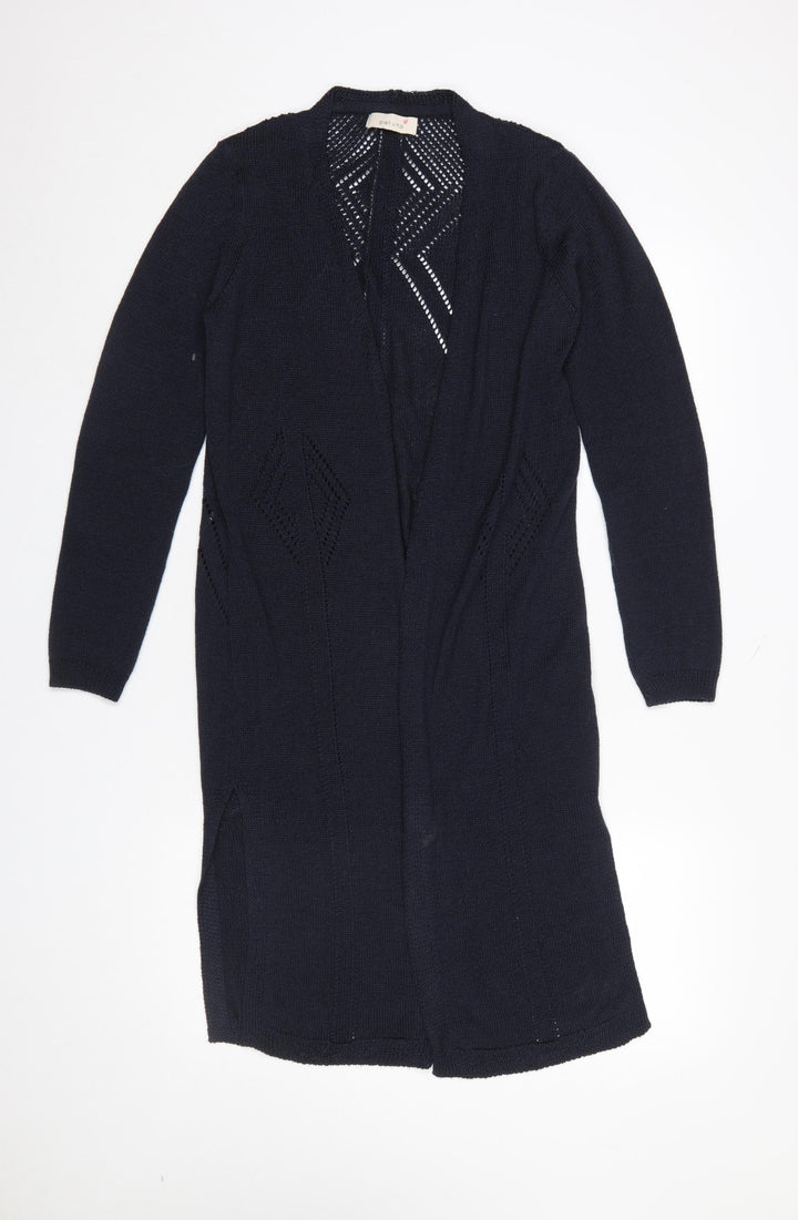 Marks and Spencer Per Una Women's Navy Longline Open Knit Cardigan UK 10