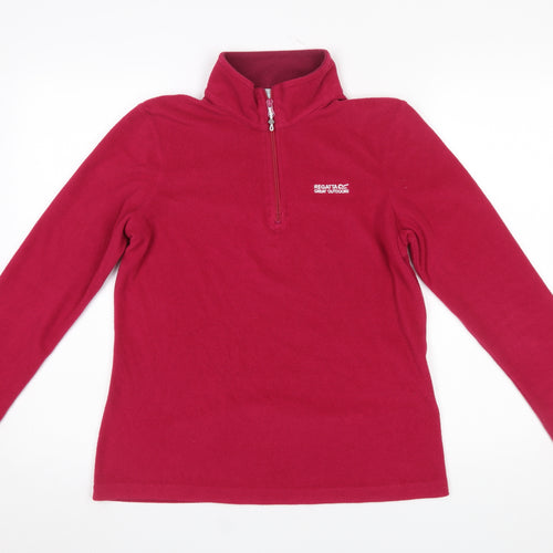 Regatta Women Red 1/2 Zip Fleece Sweatshirt UK 10