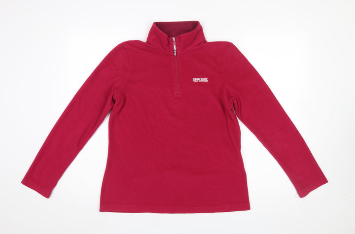 Regatta Women Red 1/2 Zip Fleece Sweatshirt UK 10
