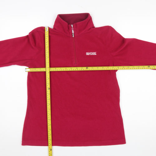 Regatta Women Red 1/2 Zip Fleece Sweatshirt UK 10