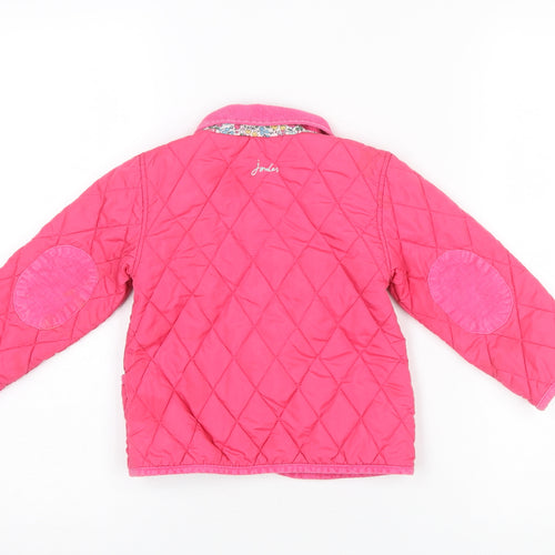Joules Girls Pink Quilted Jacket 2-3 Years Lightweight Lined Coat