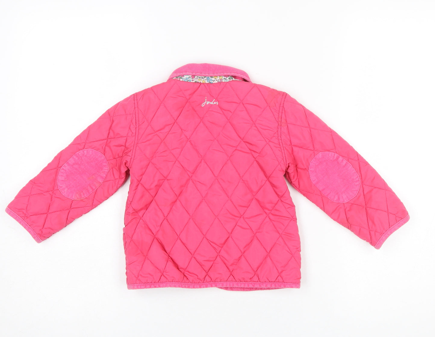 Joules Girls Pink Quilted Jacket 2-3 Years Lightweight Lined Coat