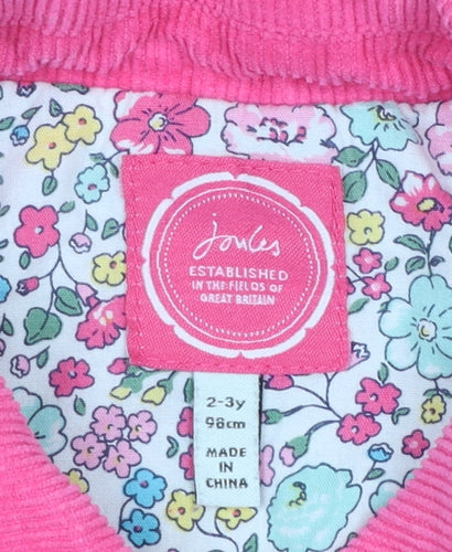 Joules Girls Pink Quilted Jacket 2-3 Years Lightweight Lined Coat