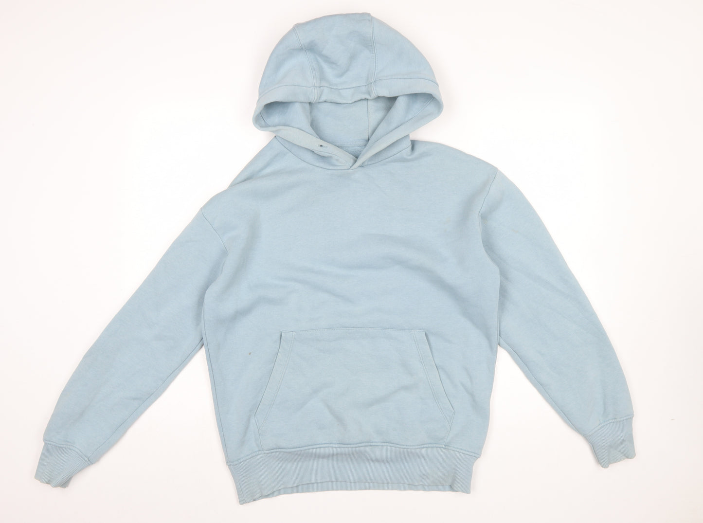 Zara Women Blue Pullover Hoodie Small Cotton Blend Casual