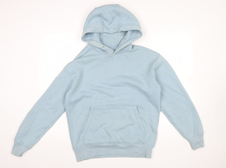 Zara Women Blue Pullover Hoodie Small Cotton Blend Casual