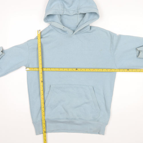 Zara Women Blue Pullover Hoodie Small Cotton Blend Casual