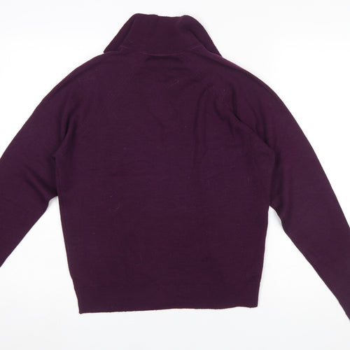 Heather Valley Women's Purple Wool Collared Pullover Jumper Size 18
