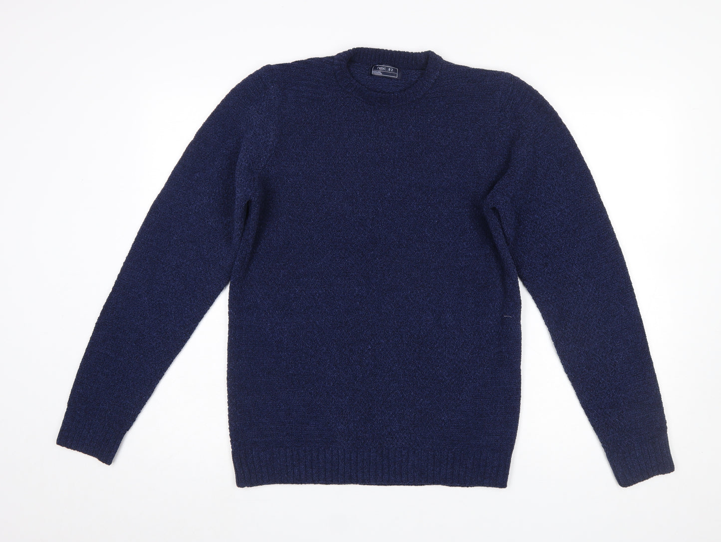 Next Boys Navy Blue Crew Neck Pullover Jumper Size 15 Years Polyester Knit