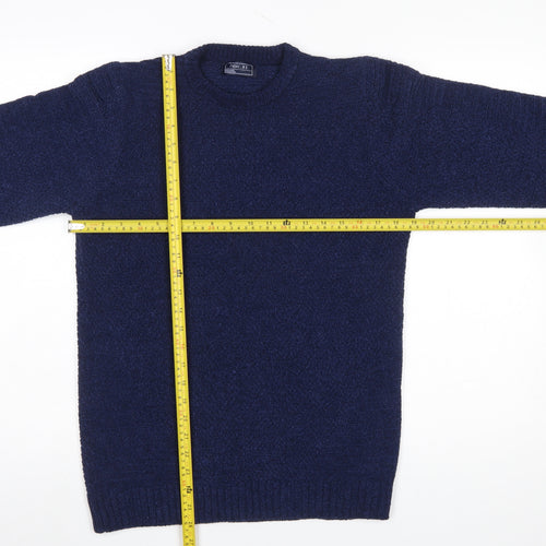 Next Boys Navy Blue Crew Neck Pullover Jumper Size 15 Years Polyester Knit