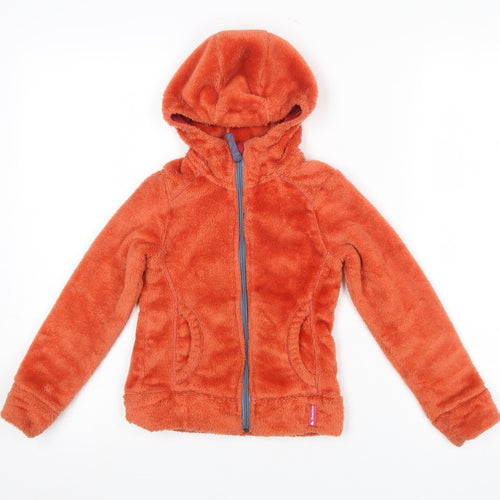 Quechua Girls Orange Fleece Hooded Full Zip Jacket 6 Years