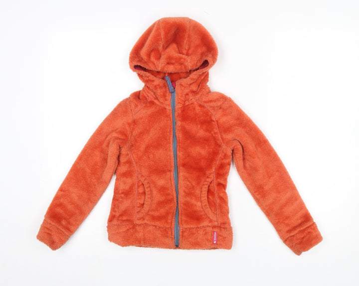 Quechua Girls Orange Fleece Hooded Full Zip Jacket 6 Years