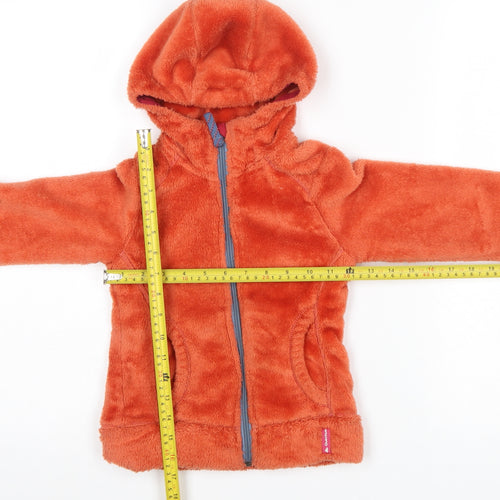 Quechua Girls Orange Fleece Hooded Full Zip Jacket 6 Years
