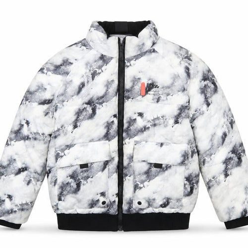 River Island Boys Black & White Tie Dye Puffer Jacket 7-8 Years Winter Coat