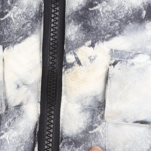 River Island Boys Black & White Tie Dye Puffer Jacket 7-8 Years Winter Coat