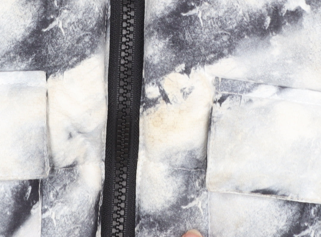 River Island Boys Black & White Tie Dye Puffer Jacket 7-8 Years Winter Coat