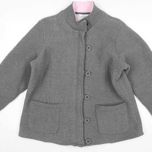 Marks and Spencer Women’s Grey Button Fleece Jacket UK 18