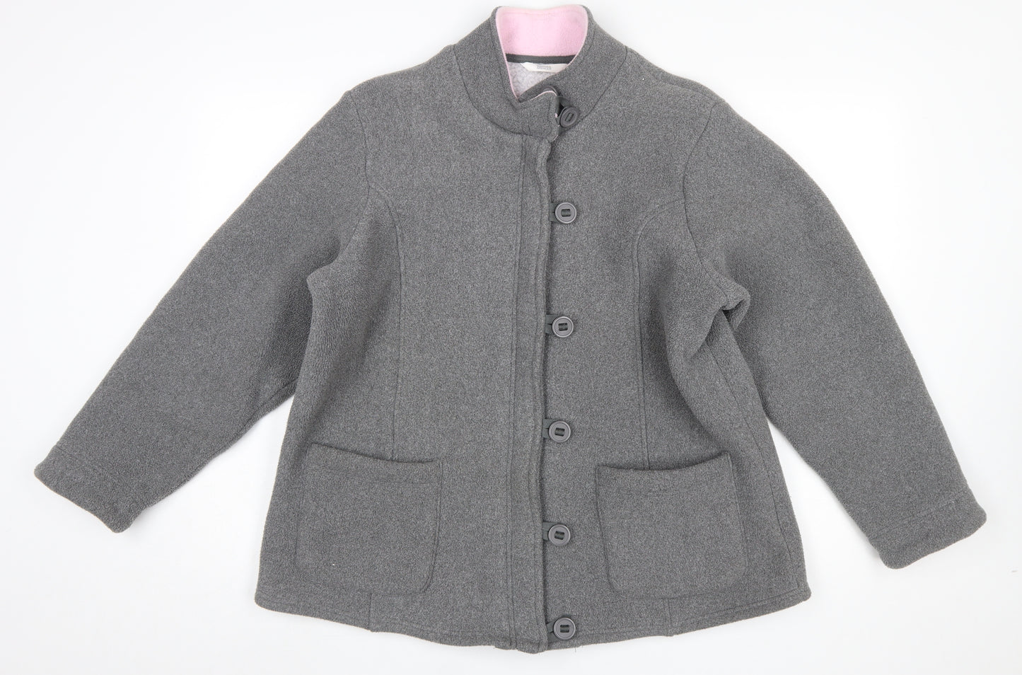 Marks and Spencer Women’s Grey Button Fleece Jacket UK 18