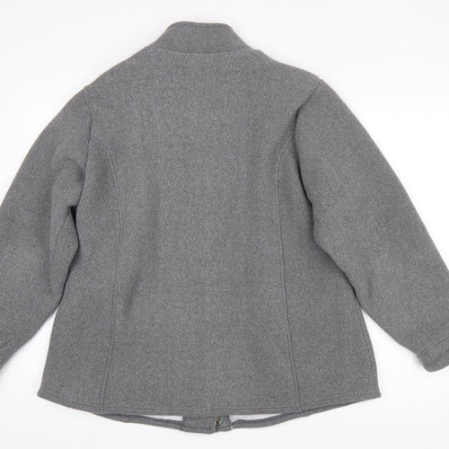 Marks and Spencer Women’s Grey Button Fleece Jacket UK 18