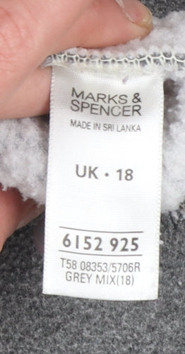 Marks and Spencer Women’s Grey Button Fleece Jacket UK 18