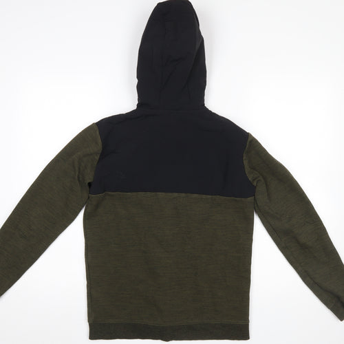 Marks and Spencer Boys Khaki & Black Full Zip Hoodie Age 13-14 Years