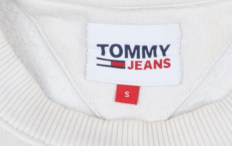 Tommy Jeans Men Beige Crew Neck Pullover Sweatshirt Size S