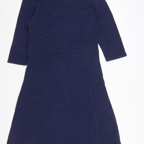 Braintree Women Navy Blue L Asymmetric Organic Cotton Dress