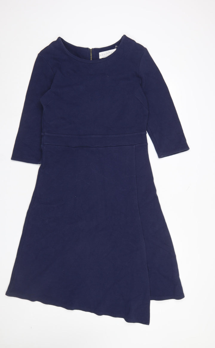 Braintree Women Navy Blue L Asymmetric Organic Cotton Dress