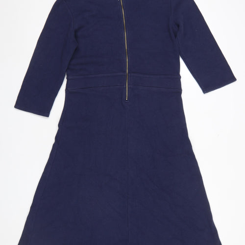 Braintree Women Navy Blue L Asymmetric Organic Cotton Dress