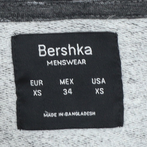 Bershka Womens Grey Full Zip Hoodie XS Cotton Blend Casual