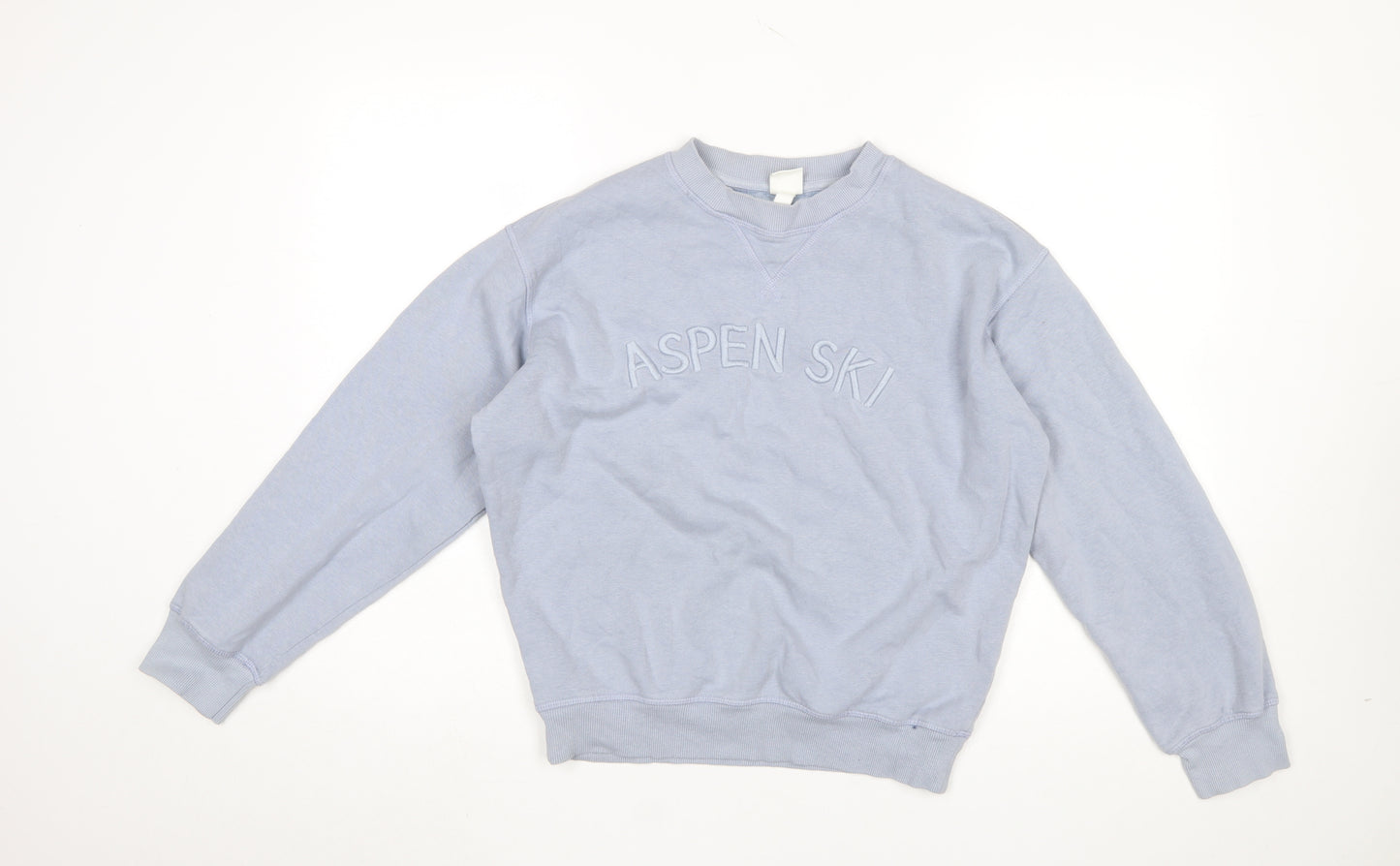 H&M Women Blue Aspen Ski Pullover Sweatshirt XS Cotton Blend