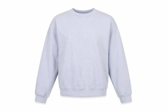 Front view of H&M Women Blue Aspen Ski Pullover Sweatshirt XS Cotton Blend