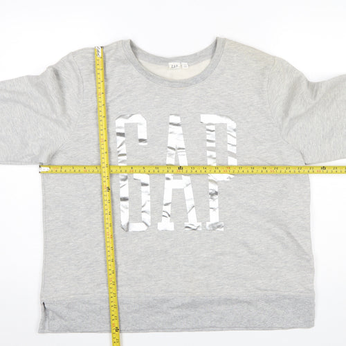 GAP Womens Grey Logo Pullover Sweatshirt Size XL Cotton Blend
