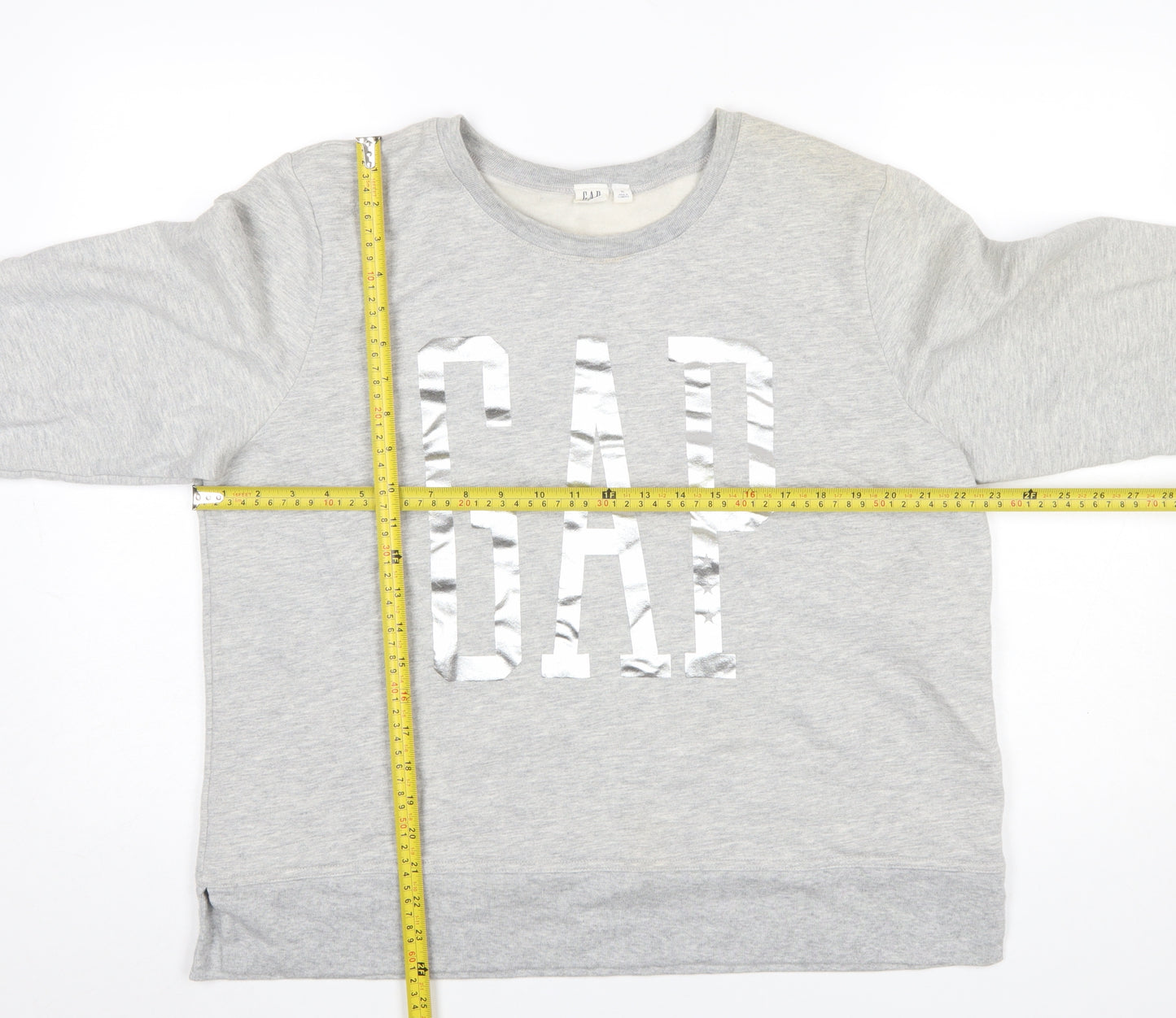 GAP Womens Grey Logo Pullover Sweatshirt Size XL Cotton Blend