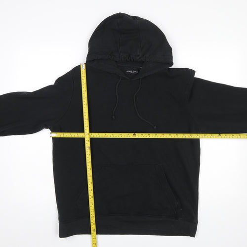 Brave Soul Men’s Black Pullover Hoodie Size L Long Sleeve Cotton Blend