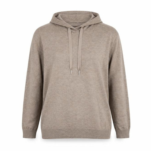 Saint Tropez Women’s Beige Hooded Pullover Jumper Size L Viscose Knit