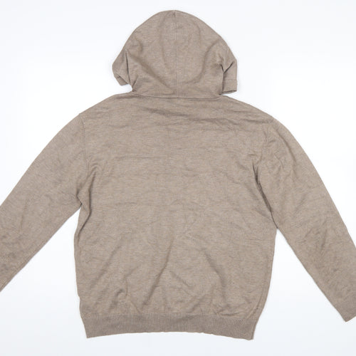 Saint Tropez Women’s Beige Hooded Pullover Jumper Size L Viscose Knit