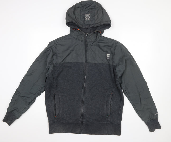 Crosshatch Men's Grey Hooded Full Zip Jacket Size M Casual Wear