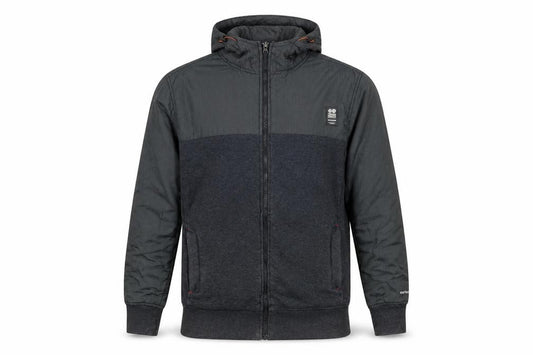 Front view of Crosshatch Men's Grey Hooded Full Zip Jacket, size M, Casual Wear