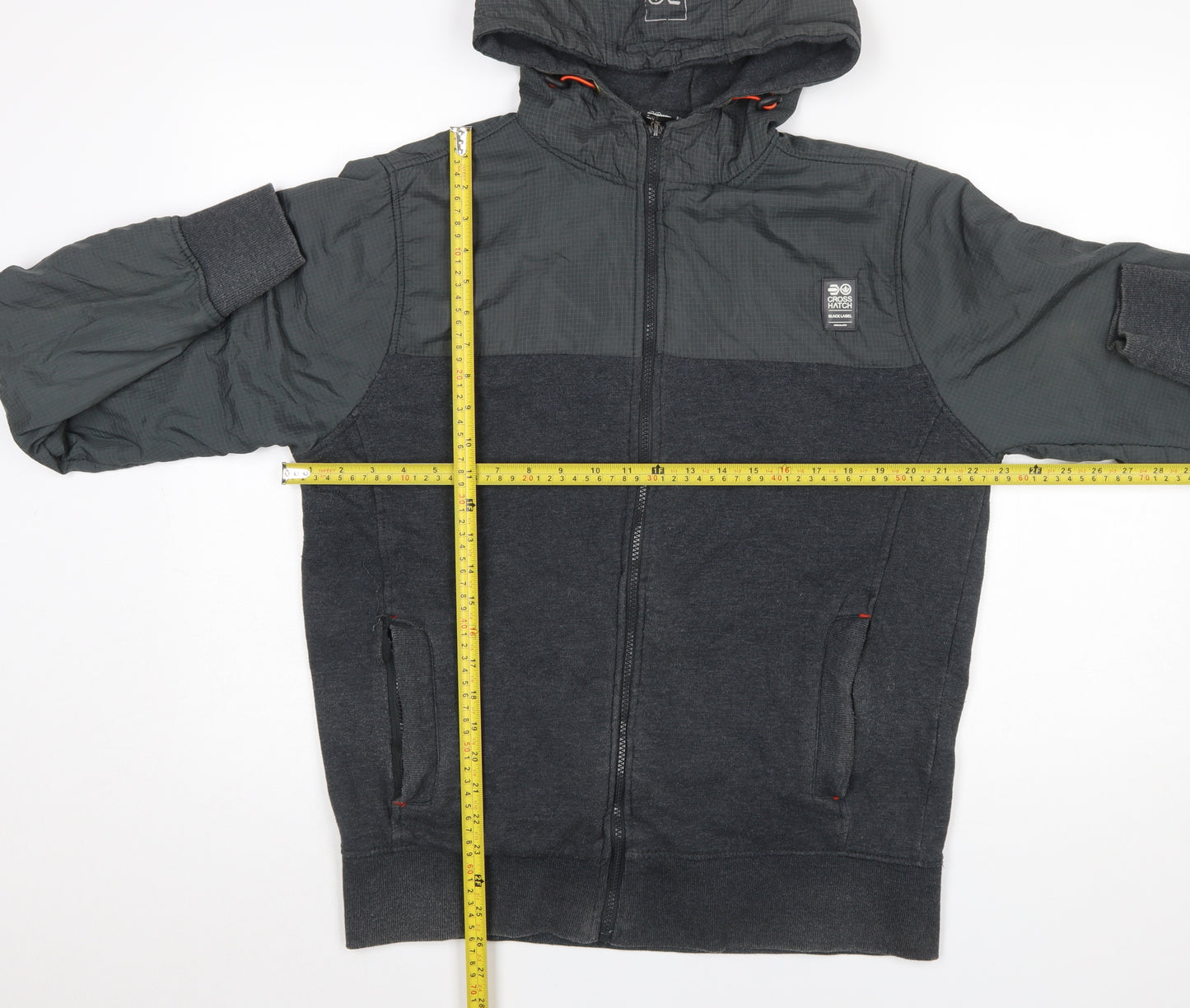 Crosshatch Men's Grey Hooded Full Zip Jacket Size M Casual Wear