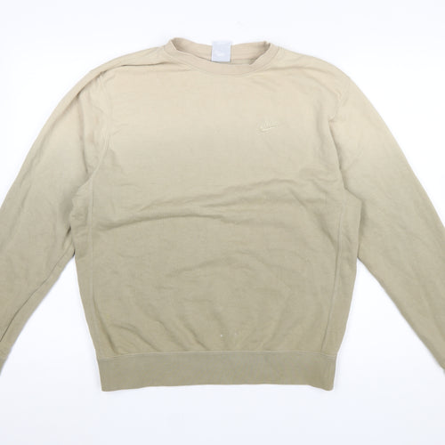 Nike Men's Beige Small Crew Neck Pullover Sweatshirt