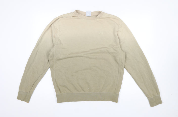Nike Men's Beige Small Crew Neck Pullover Sweatshirt