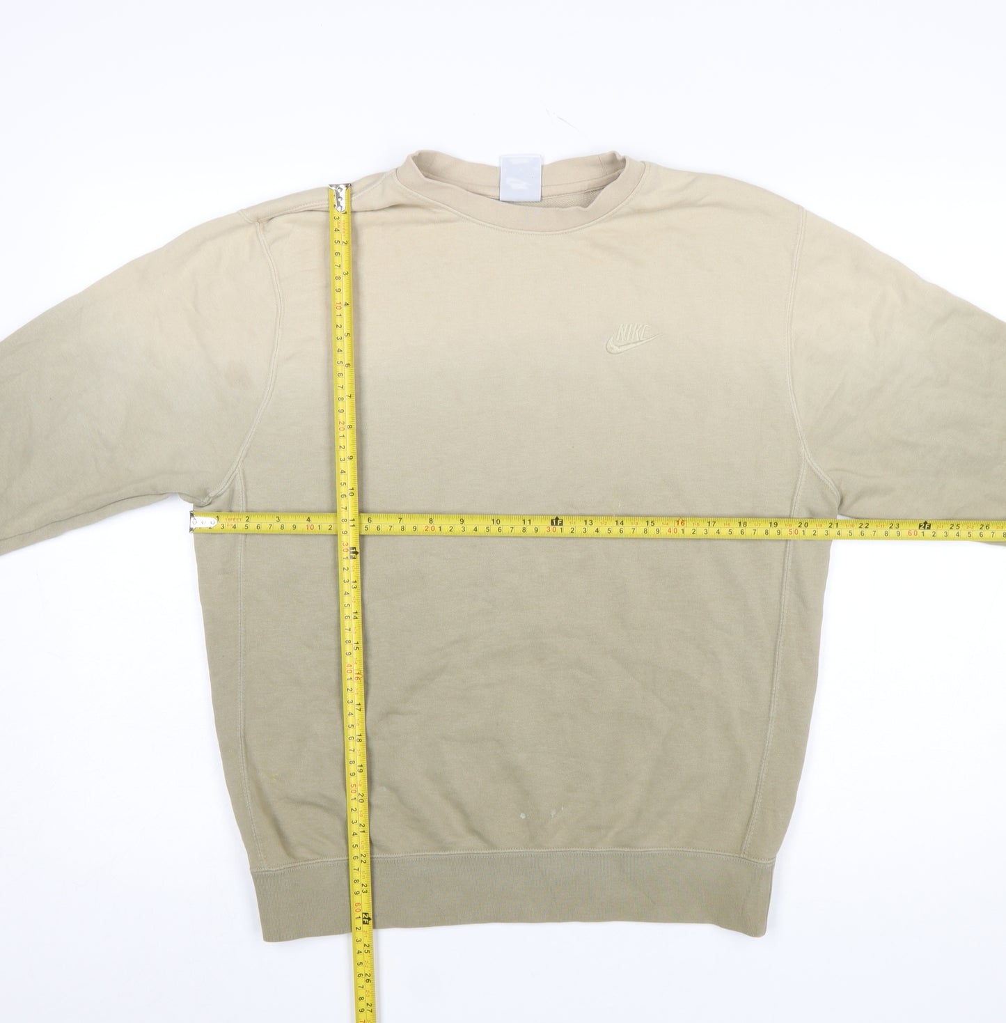 Nike Men's Beige Small Crew Neck Pullover Sweatshirt
