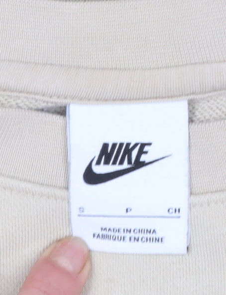 Nike Men's Beige Small Crew Neck Pullover Sweatshirt