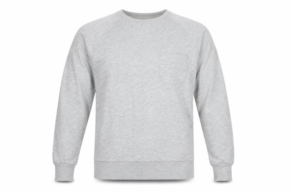 Front view of Criminal men’s grey crew neck sweatshirt m regular fit cotton blend