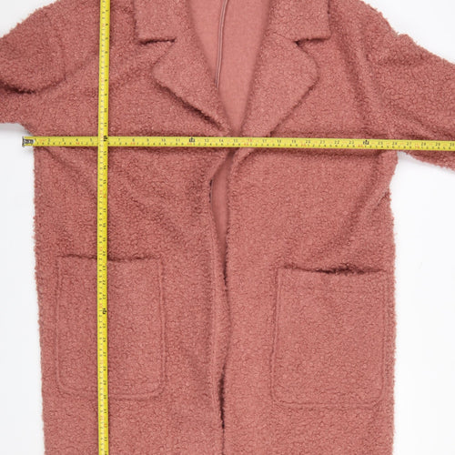 Principles Women Pink Wool Blend Coatigan Size 20 Longline Lined