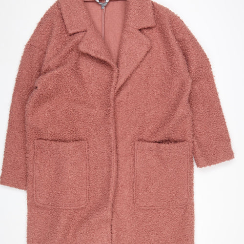 Principles Women Pink Wool Blend Coatigan Size 20 Longline Lined