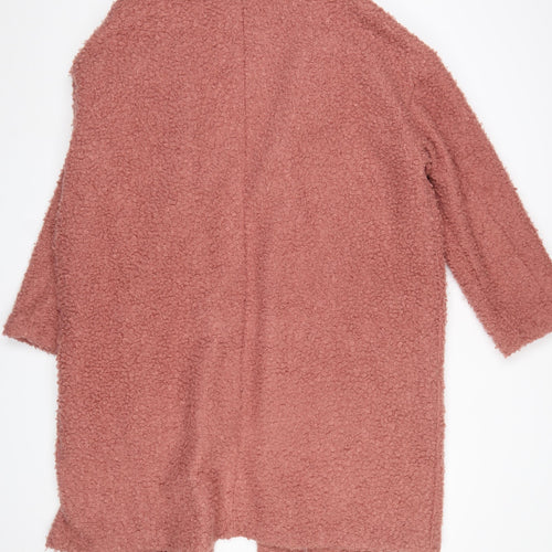 Principles Women Pink Wool Blend Coatigan Size 20 Longline Lined