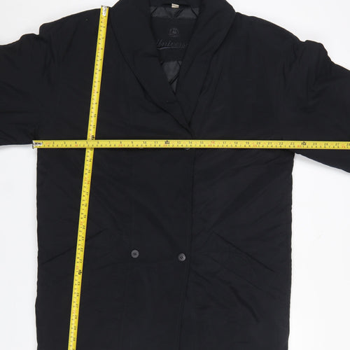 BHS Women's Black Polyester Long Overcoat Size 10