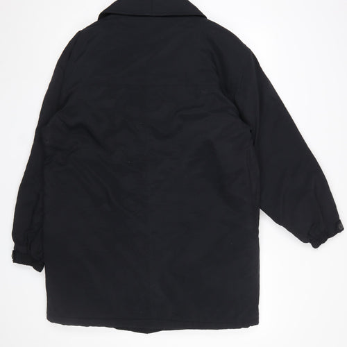 BHS Women's Black Polyester Long Overcoat Size 10